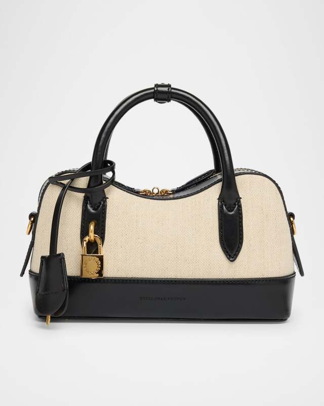 Stella Ryder Small Top Handle Cotton Canvas & Eco Alter Mat Shoulder Bag